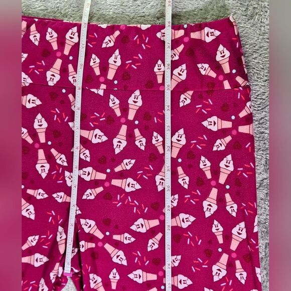 LulaRoe Womens Tall & Curvy Pink with Icecream Cones Leggings. - Picture 5 of 8